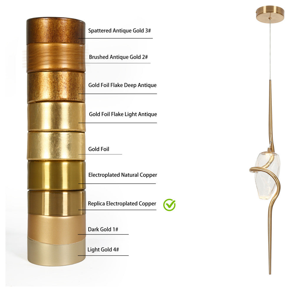 LNC Chrysanthemum 1-Light 5.1" Modern Unique Gold LED Pendant Light, Gold