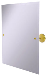 Frameless Rectangular Beveled Edge Tilt Mirror, Polished Brass