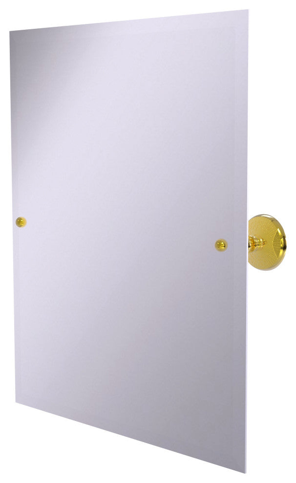 Frameless Rectangular Beveled Edge Tilt Mirror, Polished Brass
