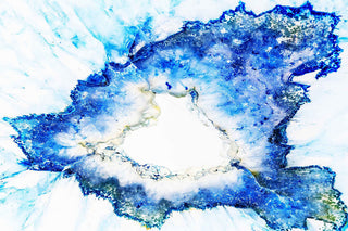 "Blue Splash" Painting Print, Wrapped Canvas, 30"x20"