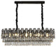 Clans | Modern Rectangle Black Crystal Chandelier, Warm Light, Dimmable