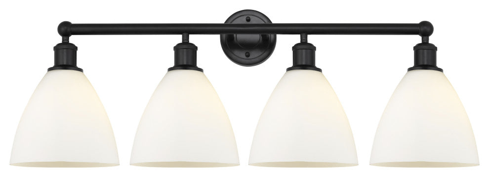 Innovations 616-4W-BK-GBD-751 4 Light Bath Vanity Light, Matte Black