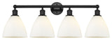 Innovations 616-4W-BK-GBD-751 4 Light Bath Vanity Light, Matte Black