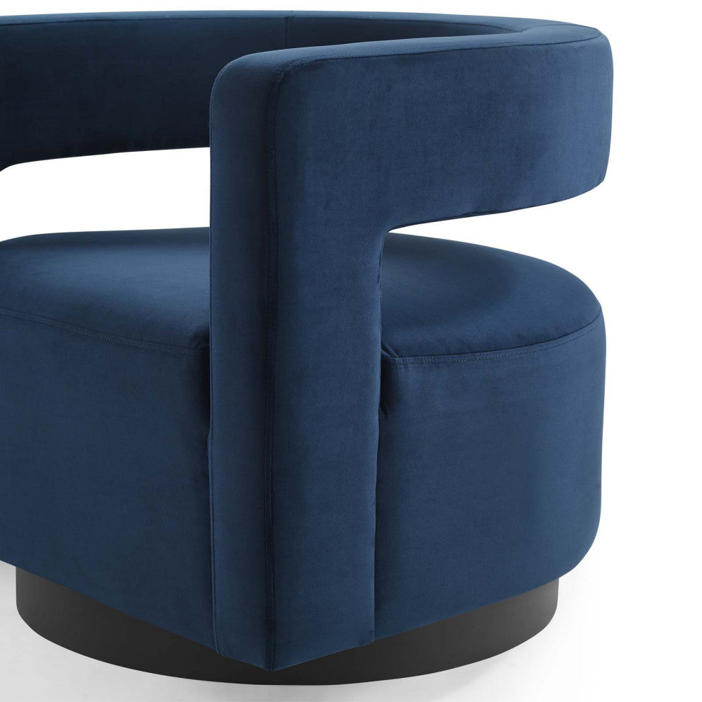Armchair Accent Chair, Velvet, Dark Blue, Modern, Living Lounge Hospitality