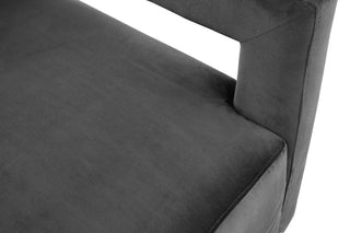 Armani Velvet Upholstered Accent Chair, Gray