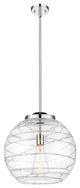 Deco Swirl Pendant, Polished Chrome, Clear Deco Swirl, Clear Deco Swirl