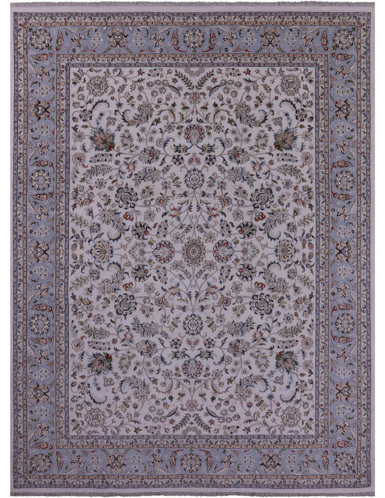 8' 11" X 12' 2" Persian Nain Hand-Knotted Wool & Silk Rug - Q14764