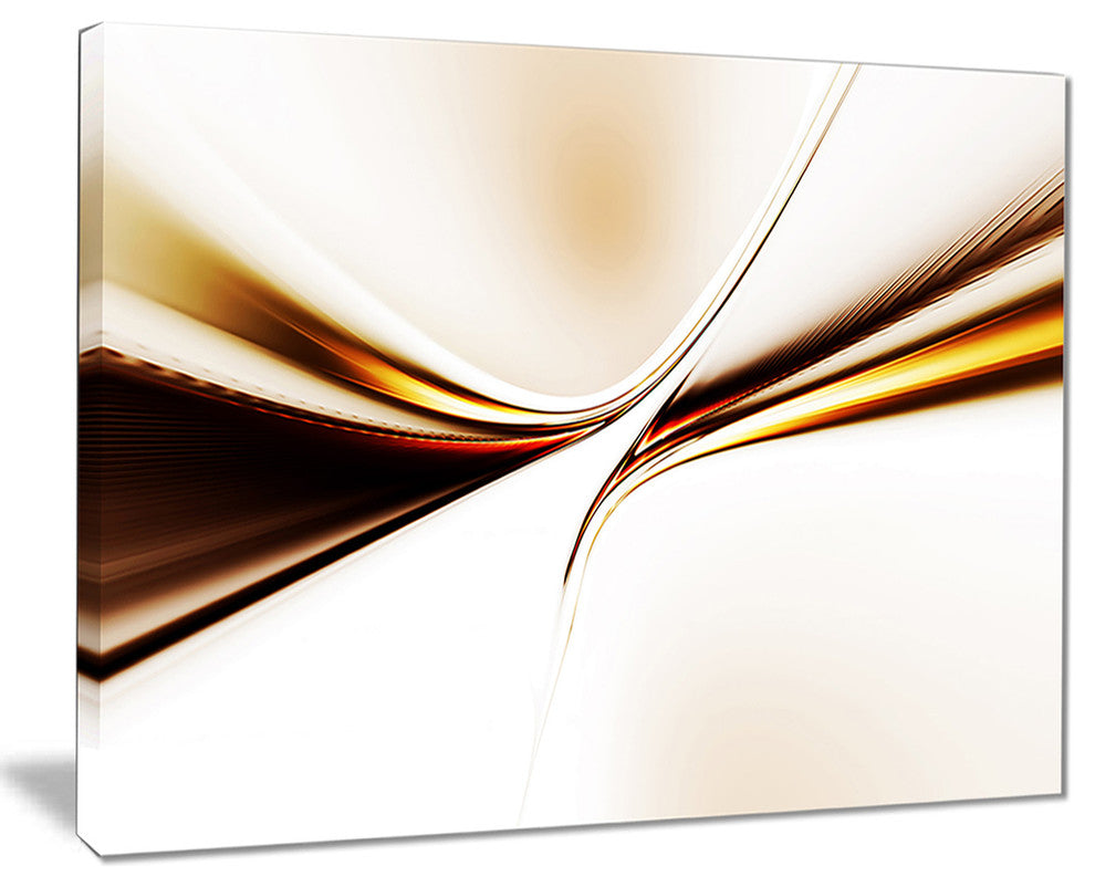 "Dynamic Golden Waves" Abstract Digital Art Canvas Print