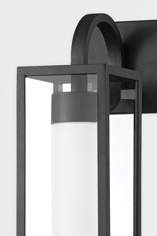 Pax One Light Exterior Wall Sconce, Texture Black