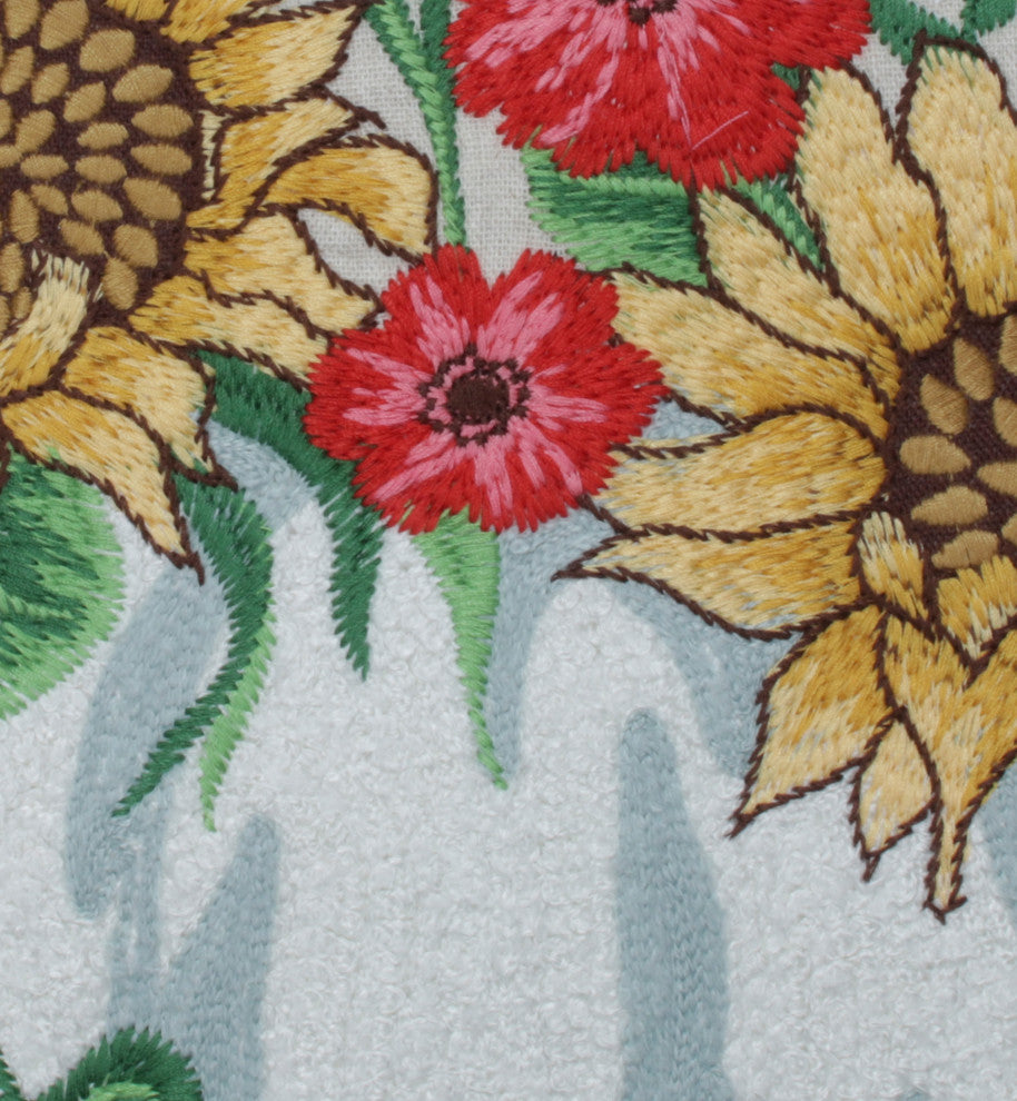 Harvest Bouquet Embroidered Decorative Pillow Multicolored