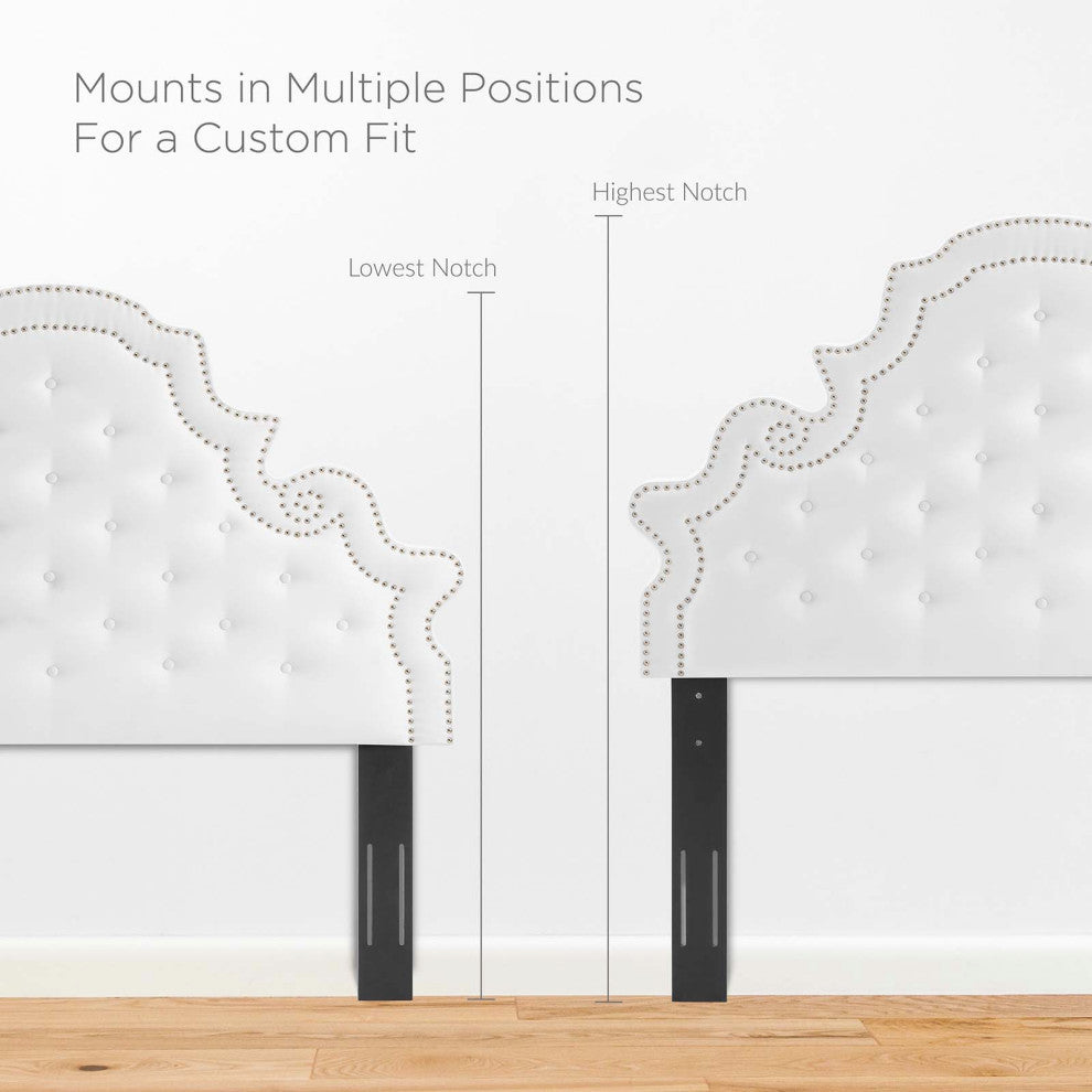 Diana Tufted Performance Velvet Twin Headboard White
