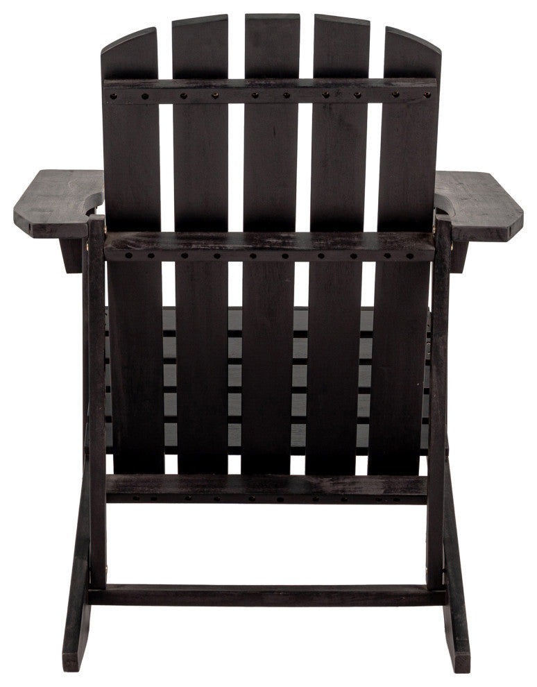 Westport Outdoor Patio Traditional Acacia Wood Adirondack Chair, Black