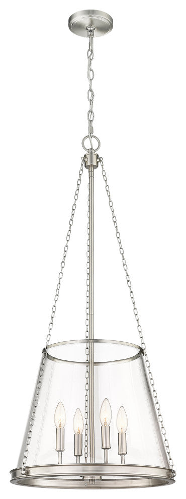 Zlite 341P18-BN 4-Light Pendant, Clear