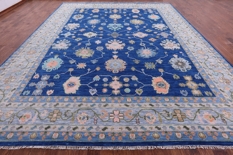 12' 0" X 15' 2" Handmade Turkish Oushak Wool Rug - Q15416