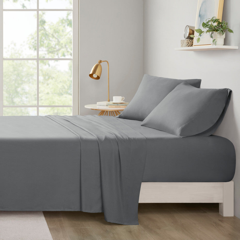 Intelligent Design Microfiber All Season Soft Touch Sheet Set, Charcoal