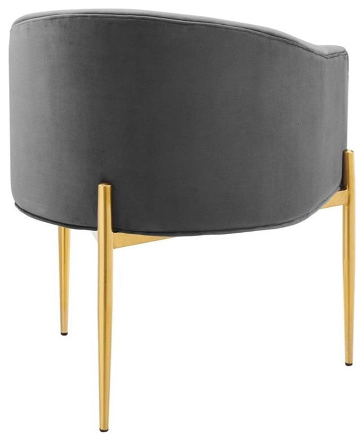Savour Tufted Performance Velvet Accent Chair-Gray
