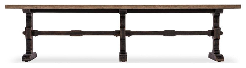 Americana Trestle Rectangle Wood Cocktail Table in Black by Hooker Furniture