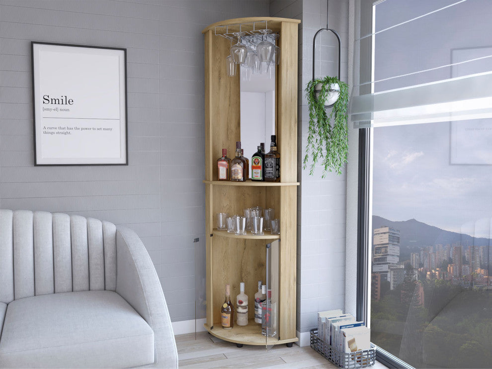 Corner Bar Cabinet Rialto, Living Room, Macadamia