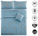 Damask Embroidered Quilted 4 Piece Bed Spread Sets, Forget Me Not, King