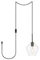 Living District Gene 1-Light Plug-In Pendant Black