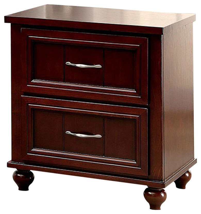 Lacey Contemporary Nightstand, Espresso Finish