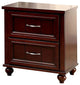 Lacey Contemporary Nightstand, Espresso Finish