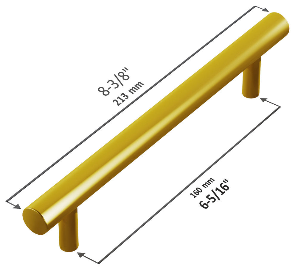 Dowell Series 3001 Handles, 160mm/6.3" CTC, Brushed Brass/Golden, 10-Pack