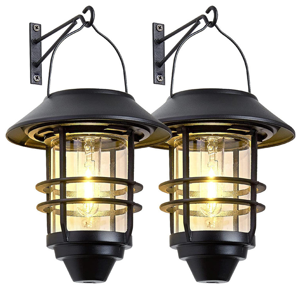 2 Pack Hanging Solar Lights Outdoor Hanging Lantern