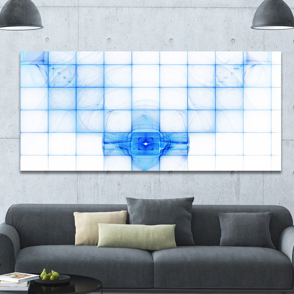 Bat Outline on Radar Screen, Oversized Abstract Canvas Art Print, 60x28