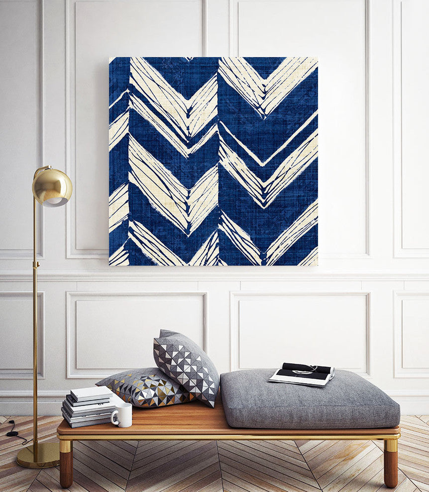 "Indigo Batik Ii" Museum Mounted Canvas Print, 30"x30"