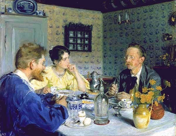 Peder Severin Kroyer Almuerzo con Otto Benzon, 21"x28" Wall Decal