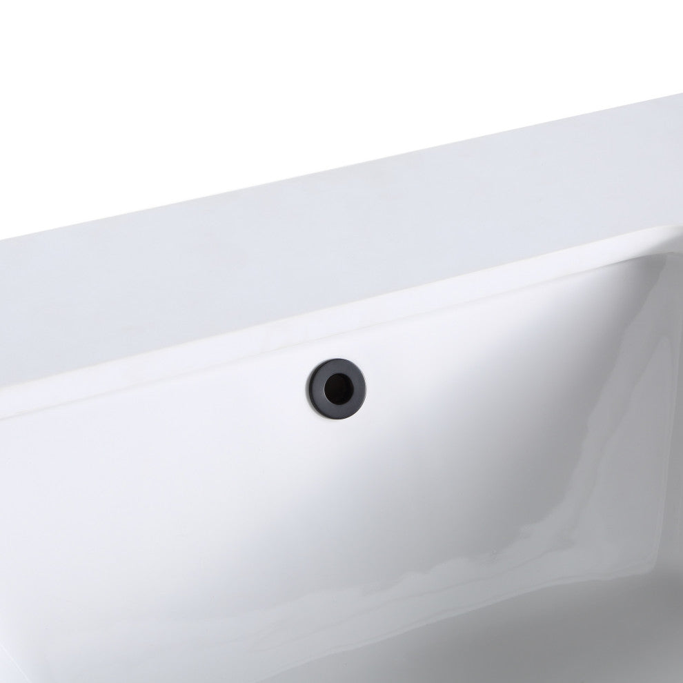 Terra Bathroom Vanity, Walnut/Matte Black, 30", Calacatta Quartz Top