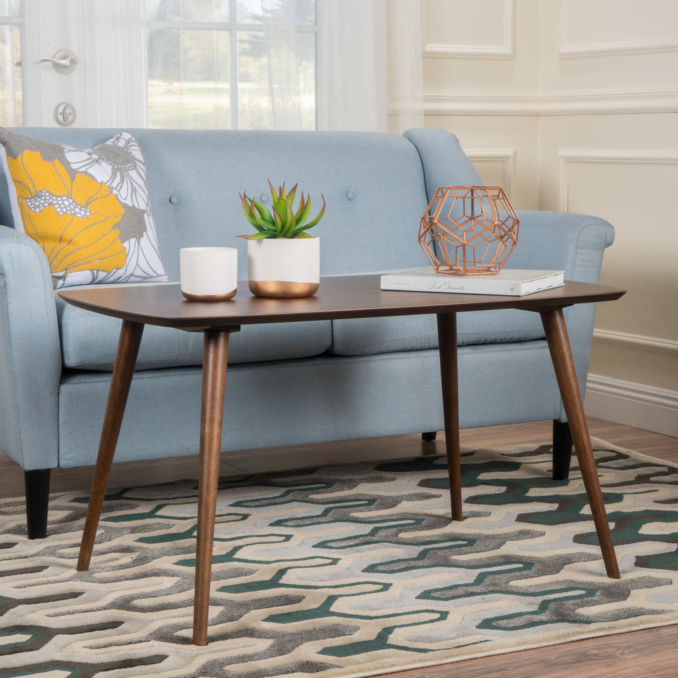 GDF Studio Archian Wood Finished High Coffee Table, Walnut