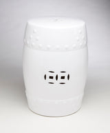 White Finish Ceramic Garden Stool