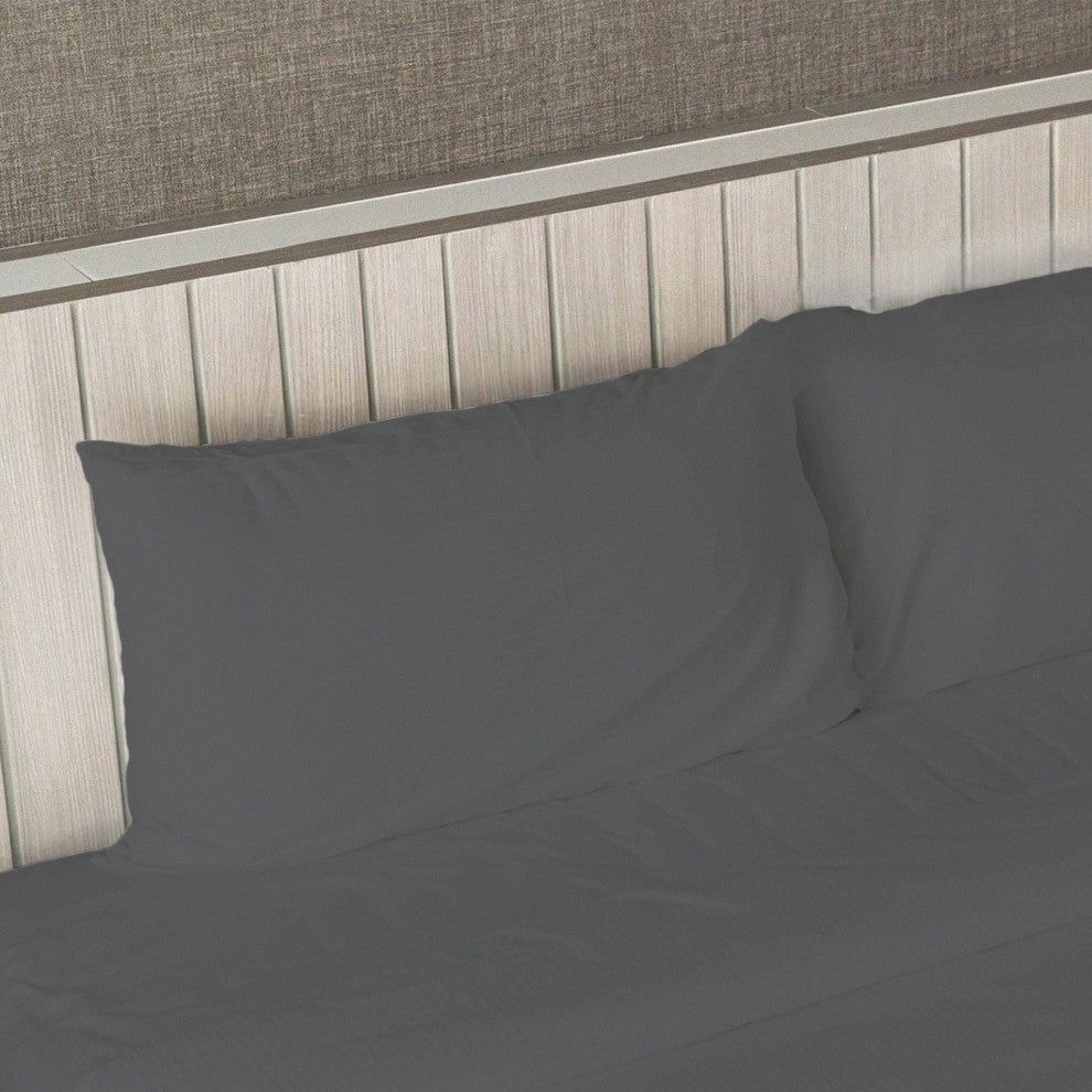 Egyptian Cotton Feel Coolest Soft, 4-Piece Sheet Deep Pockets, Grey, Twin/Twin X