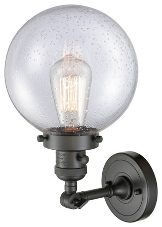 Beacon 1-Light Sconce, Oil Rubbed Bronze, Glass: Seedy
