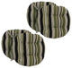 16" Outdoor Spun Polyester Tufted Chair Cushion, Set of 4, Black/Green Stripe