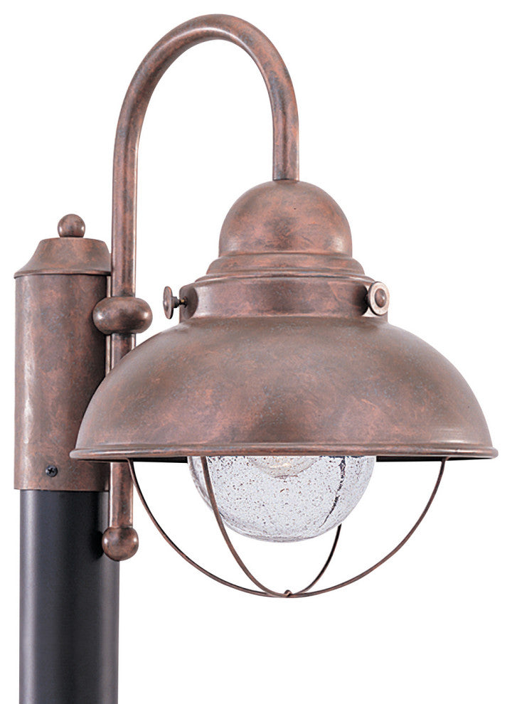 Sebring 1-Light Outdoor Post Lantern, Weathered Copper
