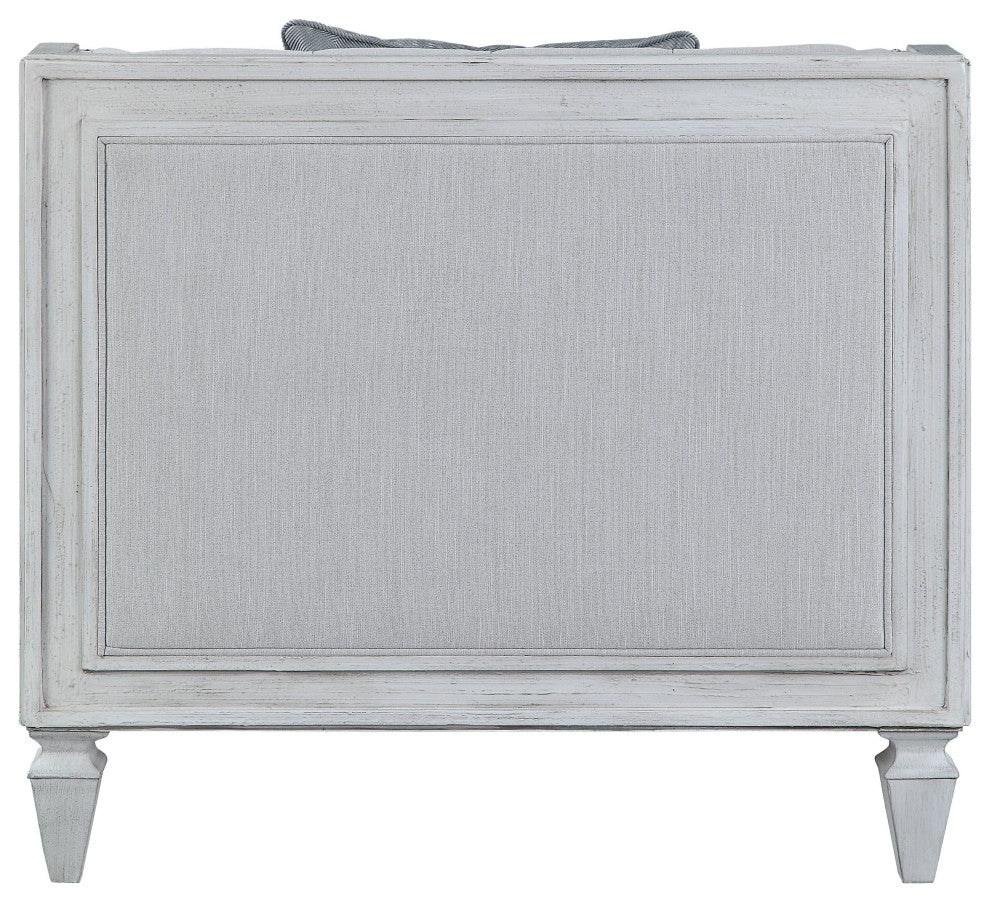 ACME Katia Chair in Gray Linen & White Finish