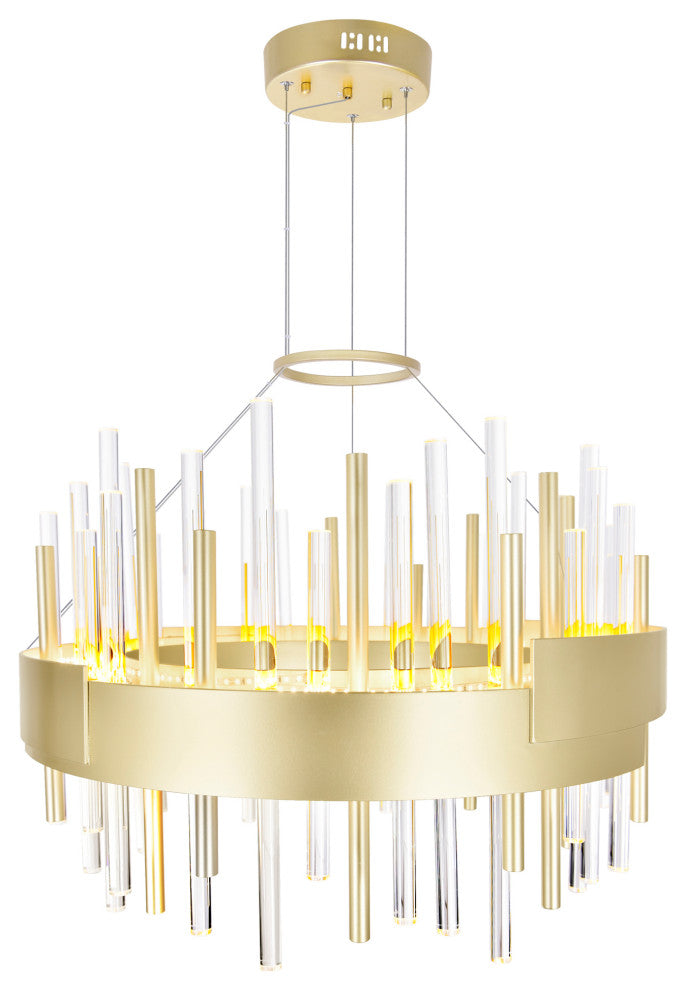 Millipede 20 in LED Satin Gold Chandelier