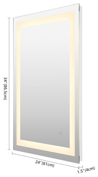Remy Anti-Fog Front/Back-lit Bathroom Vanity Mirror, Touch Control, Height: 34"