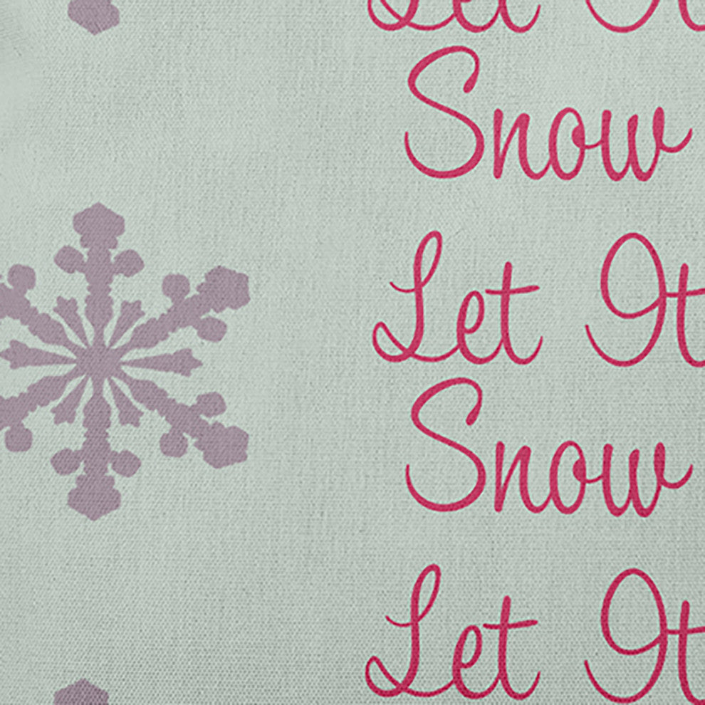 Let It Snow Accent Pillow, Breezy Green, 14"x20"