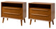 Drawer Nightstand With Built-In Outlets, Set of 2, Acorn