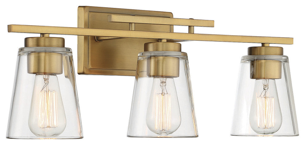 Calhoun 3-Light Warm Brass Bath Bar
