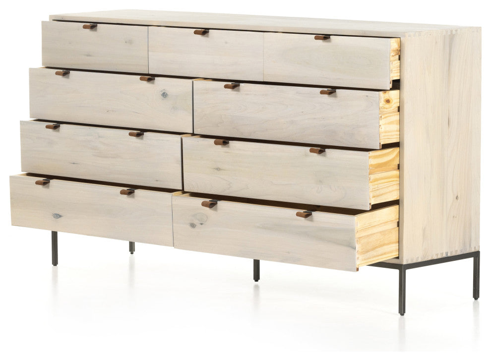 Trey 9 Drawer Dresser, Dove Poplar