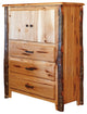 Hickory Log Wavy Edge Chest of Drawers, All Hickory