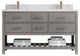 Parker 60 Double Sink Bathroom Vanity in Elephant Skin Gray  1.5" Calacatta Laza