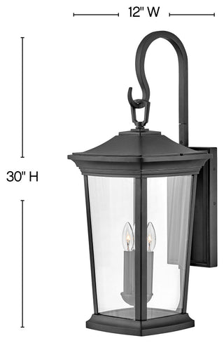 Hinkley Bromley Large Wall Mount Lantern, Museum Black