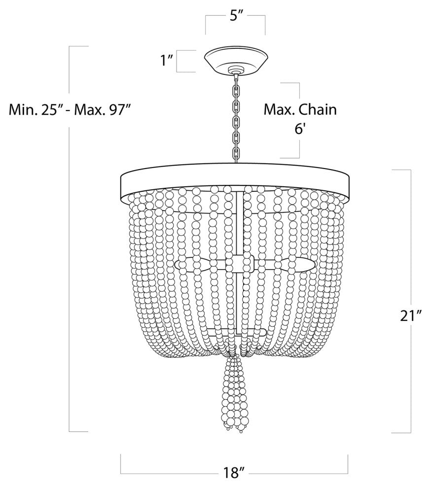 Milos Chandelier, White