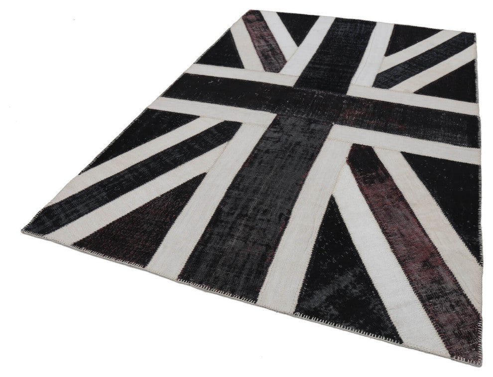 Rug N Carpet - Handmade Oriental 6' 8'' x 9' 10'' Flag Patchwork Rug